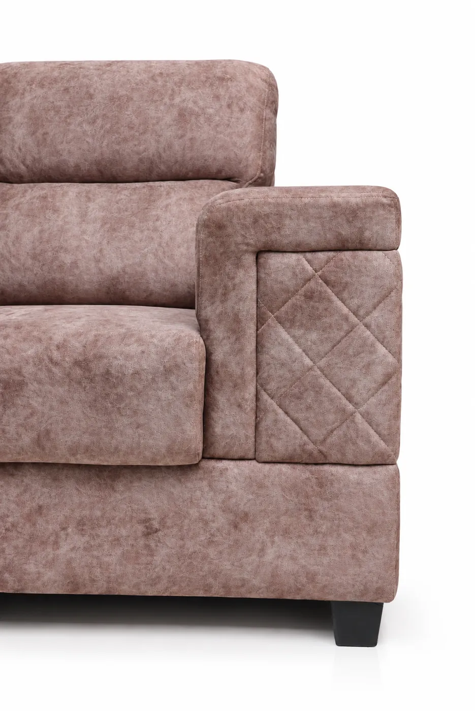 L-Shaped Sofa, Mocha Brown Suede, photo 10