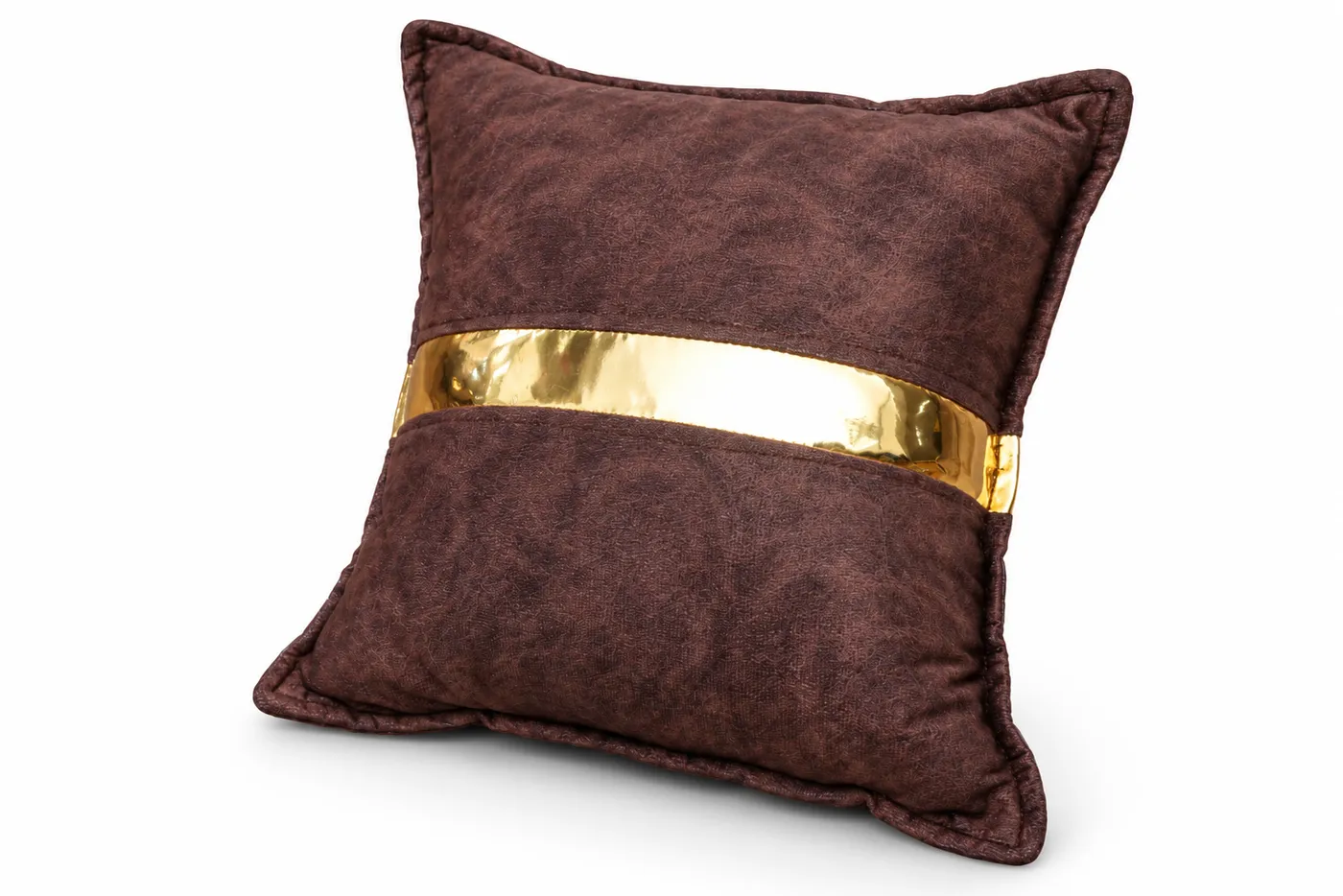 L-Shaped Sofa, Maroon Quilted with Gold Trim, photo 4