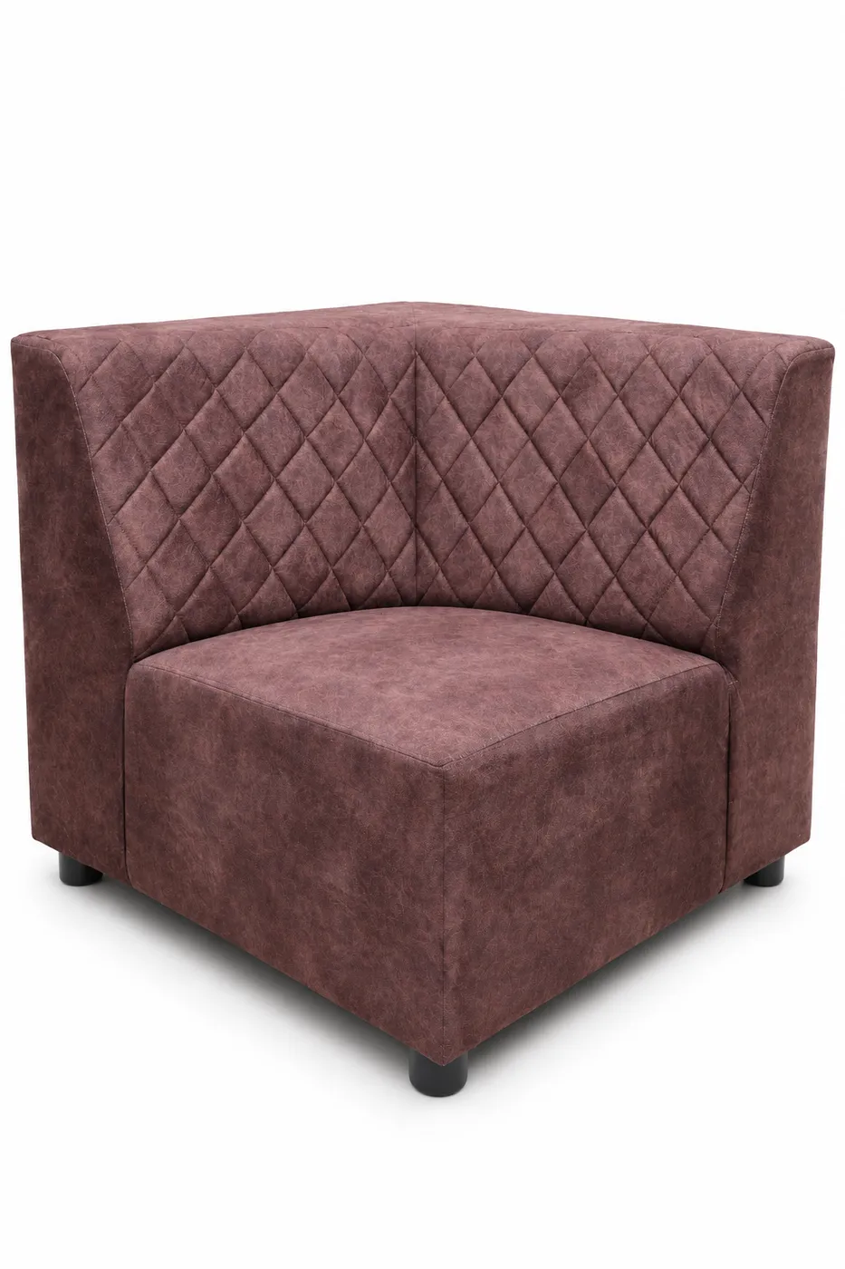 L-Shaped Sofa, Maroon Quilted with Gold Trim, photo 7