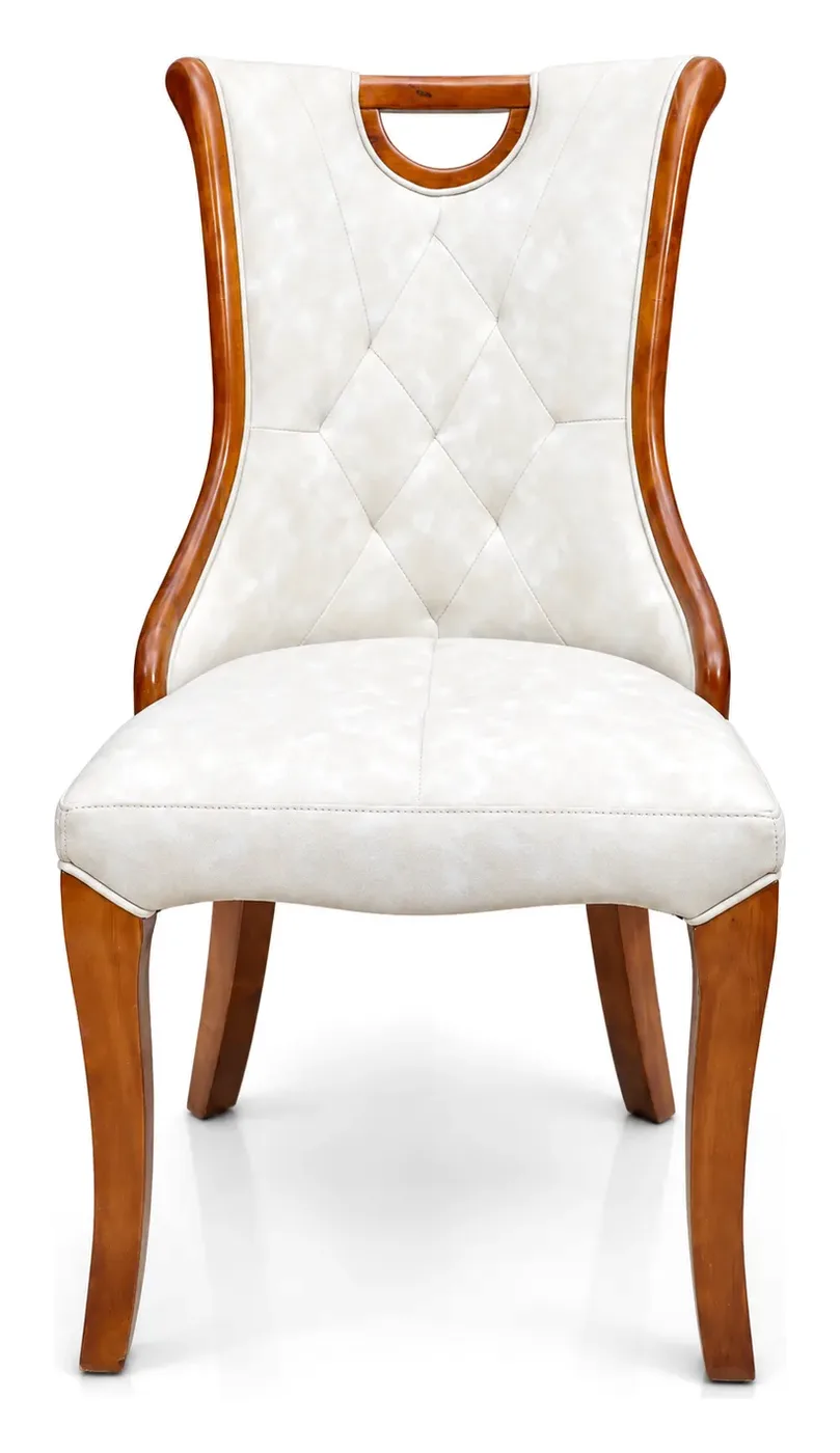 4-Seater Dining Set, Black Glass, Cream Tufted Chairs, photo 3
