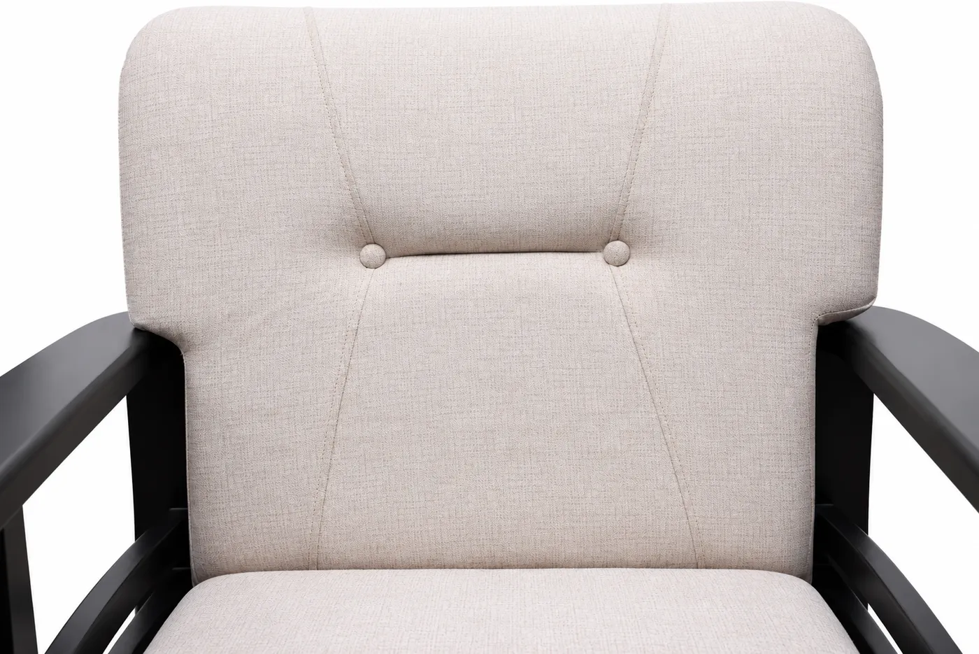 Sofa Set 3+1+1, Cream with Black Wooden Frame, photo 5