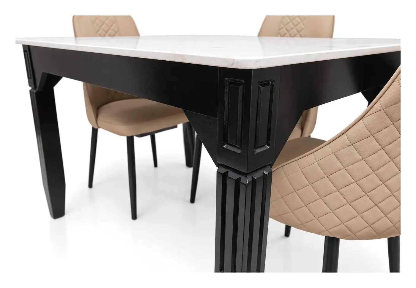 4-Seater Dining Set, Taupe Quilted Chairs, photo 7