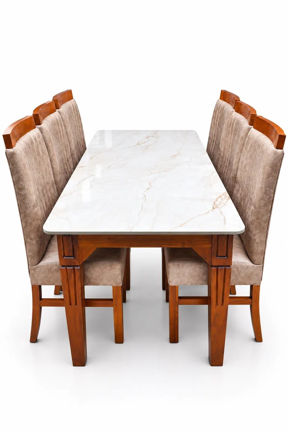 6-Seater Dining Set, Marble-Look Top, photo 2