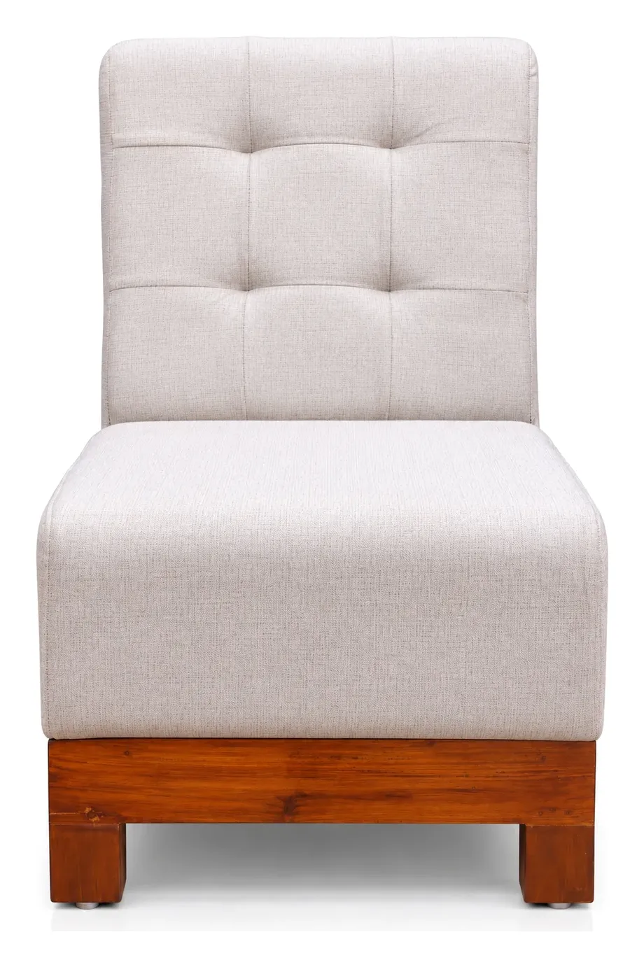 L-Shaped Sofa, White Tufted, Wooden Frame, photo 5