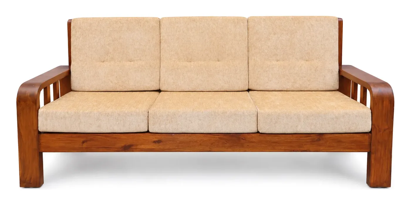 Sofa Set 3+1+1, Beige, Wooden Frame, photo 4