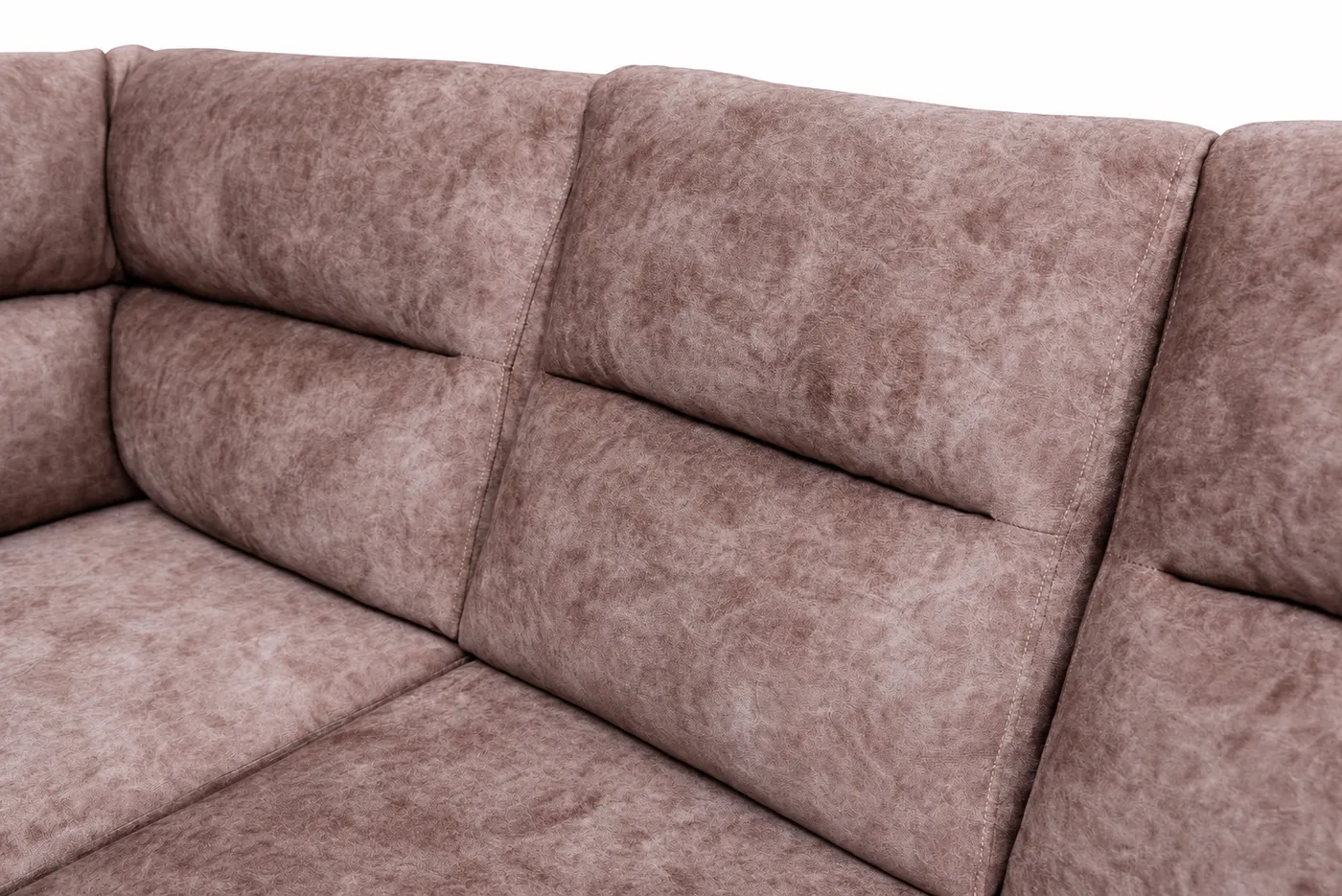 L-Shaped Sofa, Mocha Brown Suede, photo 5