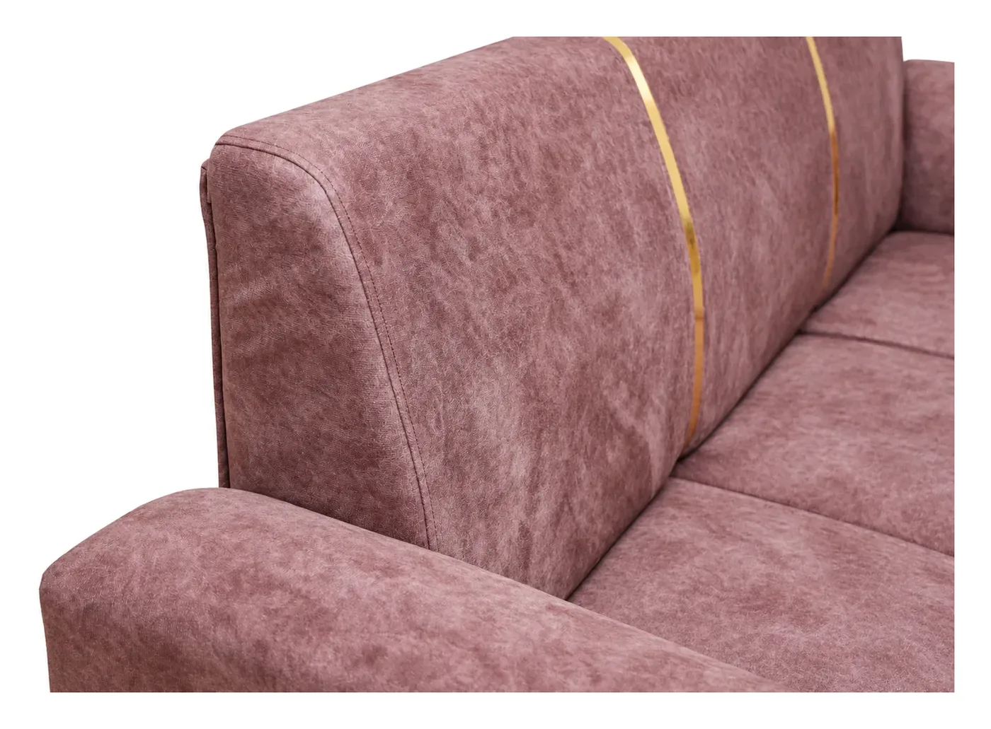 3-Seater Sofa, Mauve with Gold Strips, photo 6