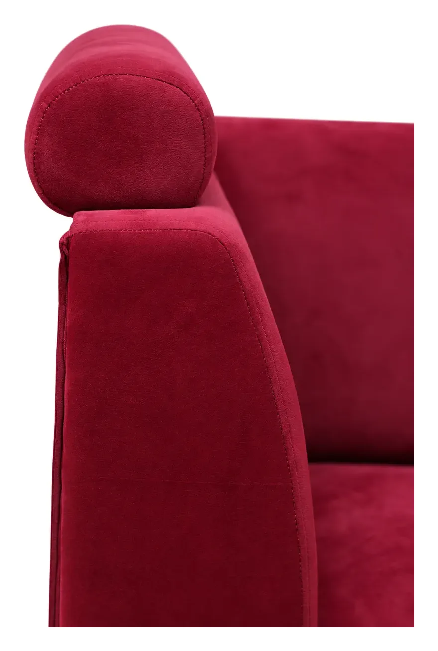 Lounger, Red Velvet with Headrest, photo 3
