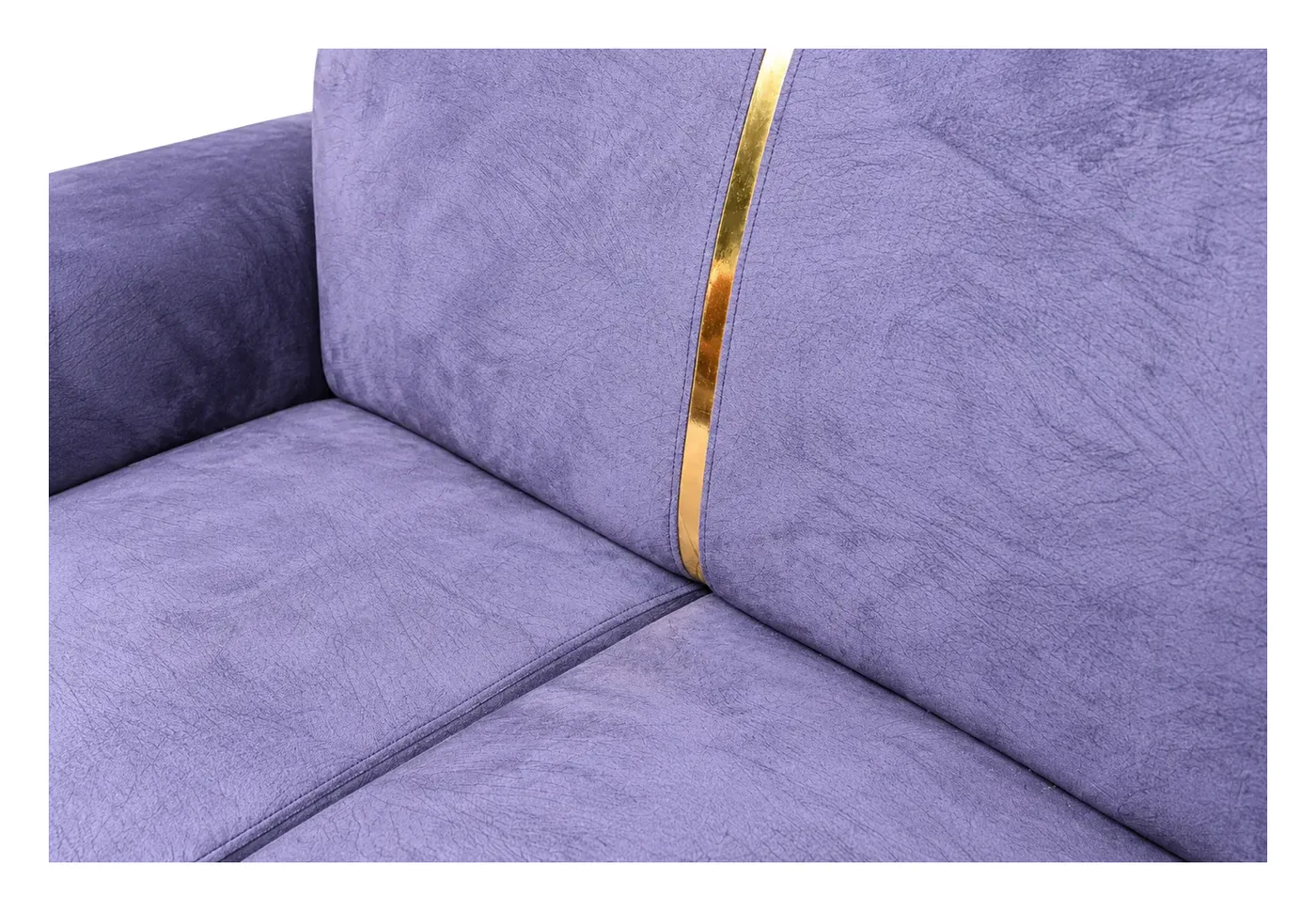 3-Seater Sofa, Lavender with Gold Strips, photo 5