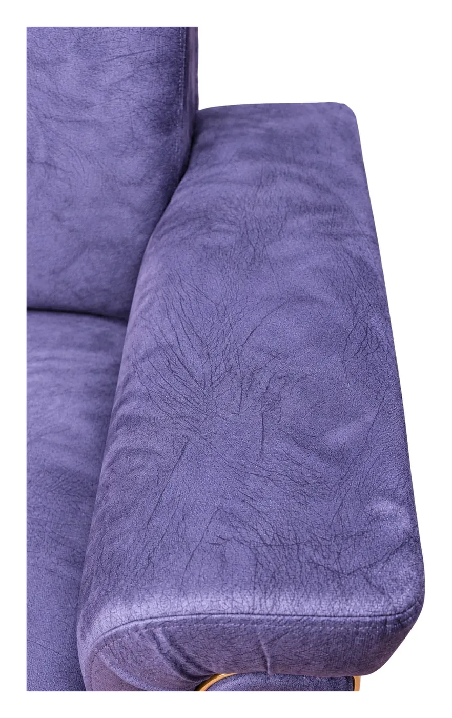 3-Seater Sofa, Lavender with Gold Strips, photo 6