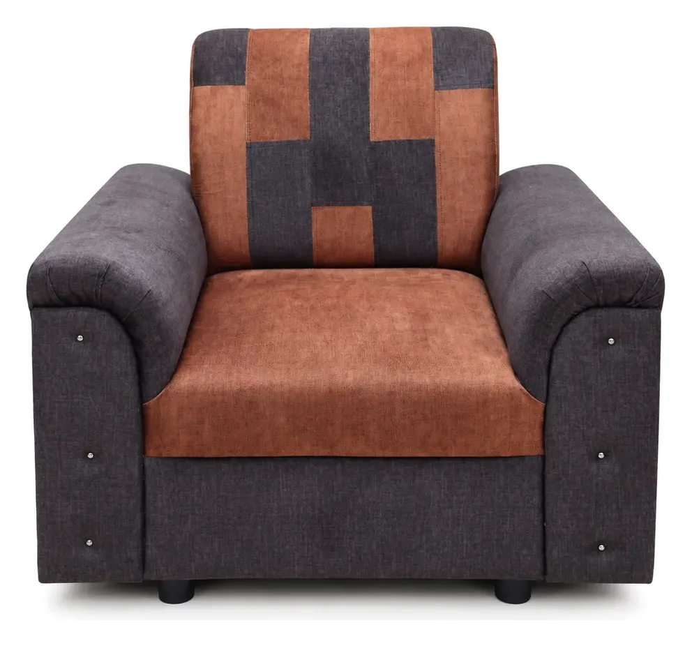 Sofa Set 3+1+1, Brown and Black Patchwork, photo 3
