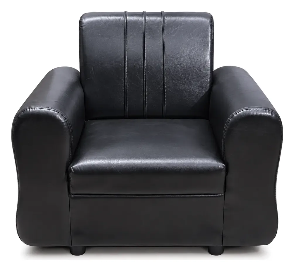 Sofa Set 3+1+1, Black Leather-Look, photo 3