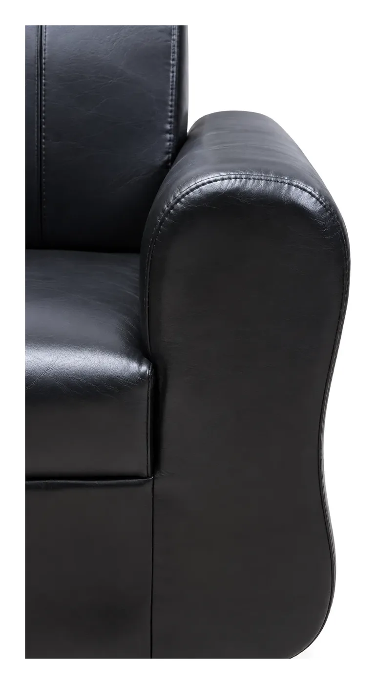 Sofa Set 3+1+1, Black Leather-Look, photo 6