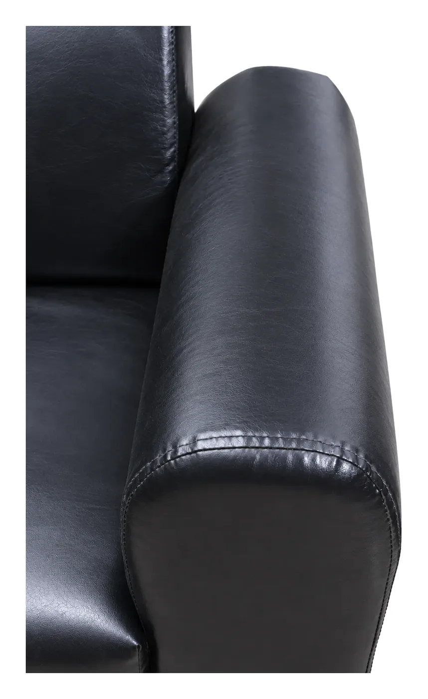 Sofa Set 3+1+1, Black Leather-Look, photo 7