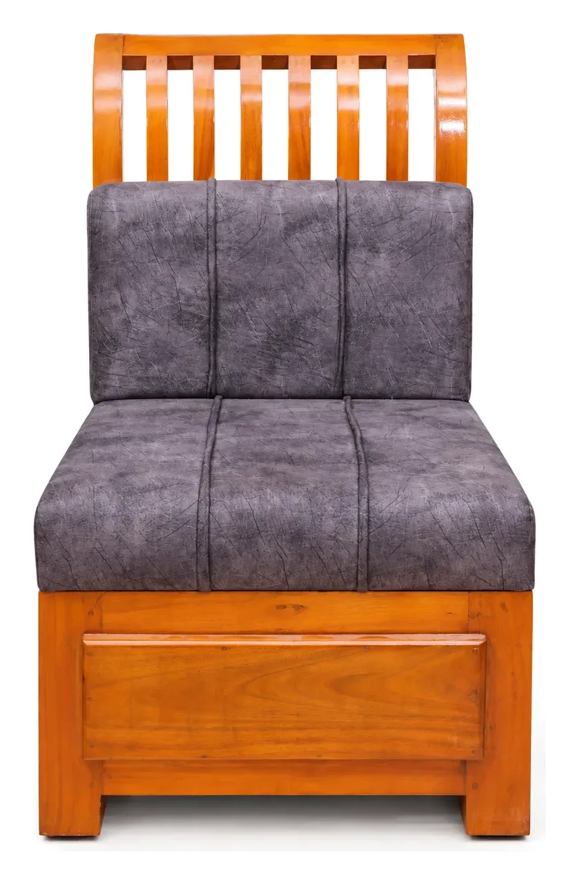 L-Shaped Sofa, Grey, Wooden Frame with Corner Table, photo 8