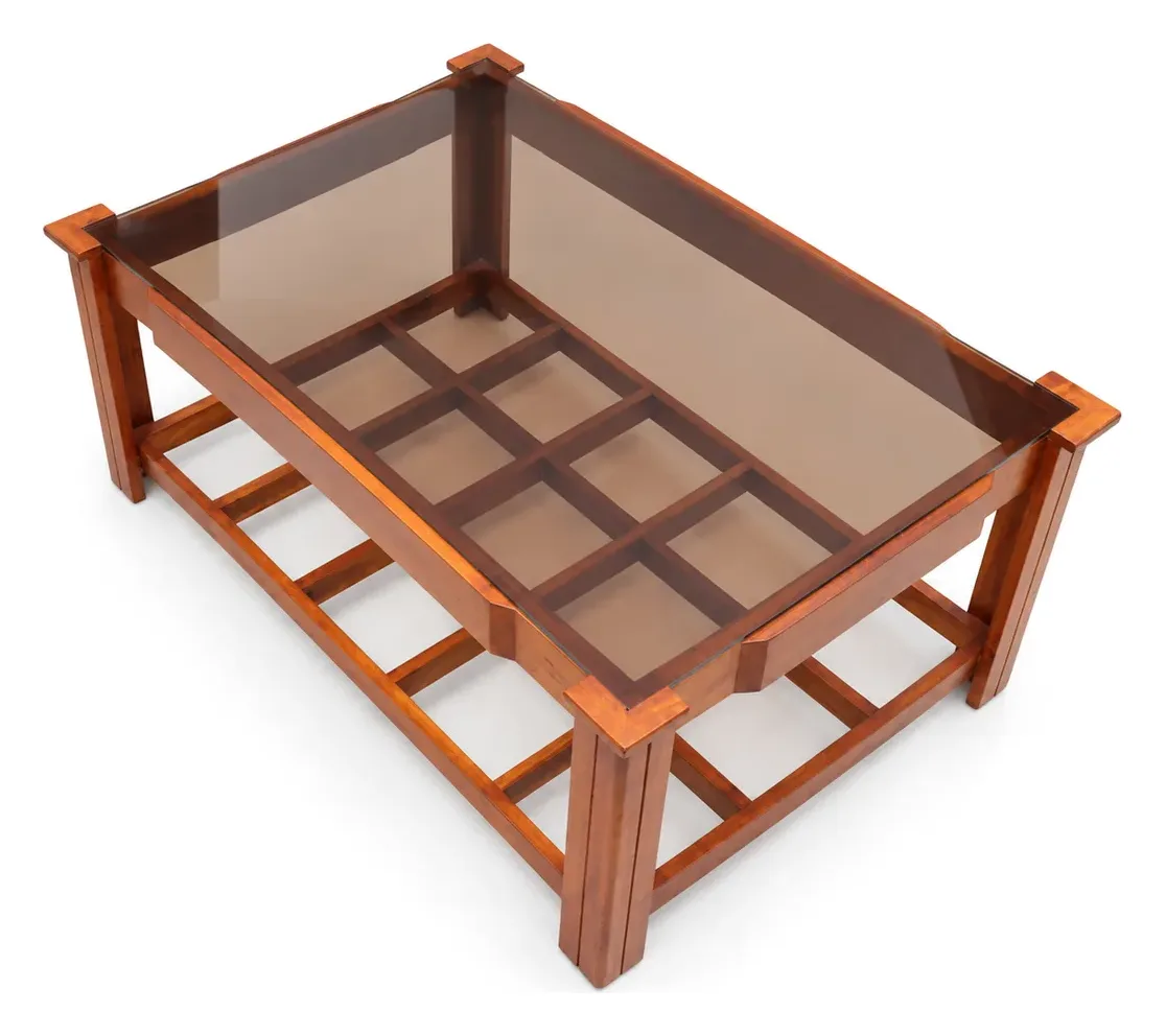 Centre Table, Bronze Glass, Grid Shelf, photo 2