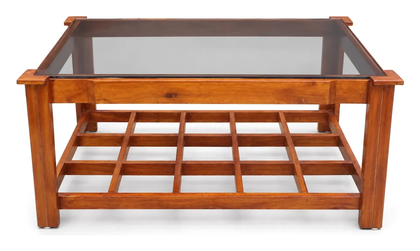 Centre Table, Bronze Glass, Grid Shelf, photo 3