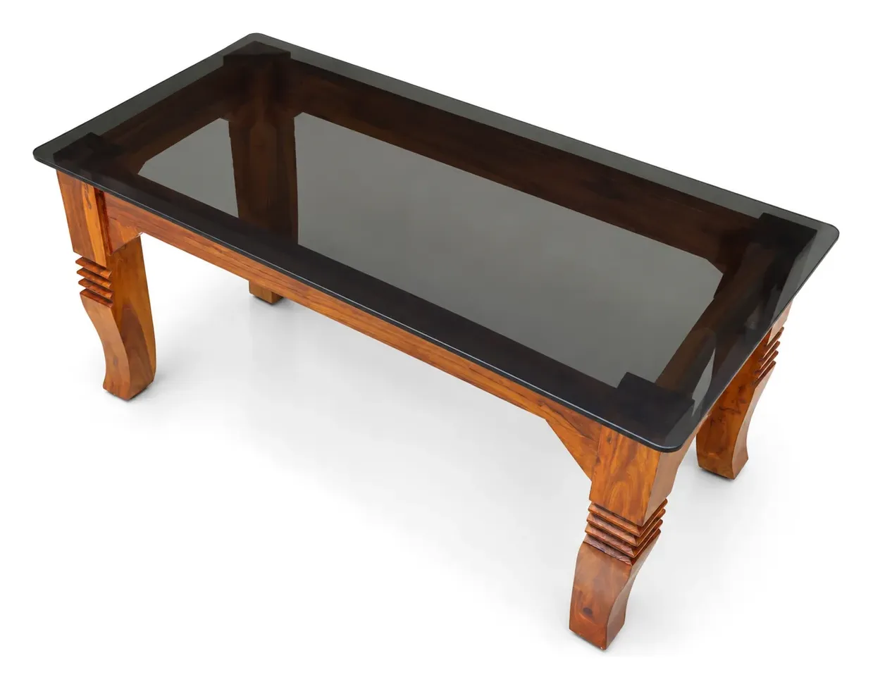 Centre Table, Black Glass, Carved Legs, photo 2