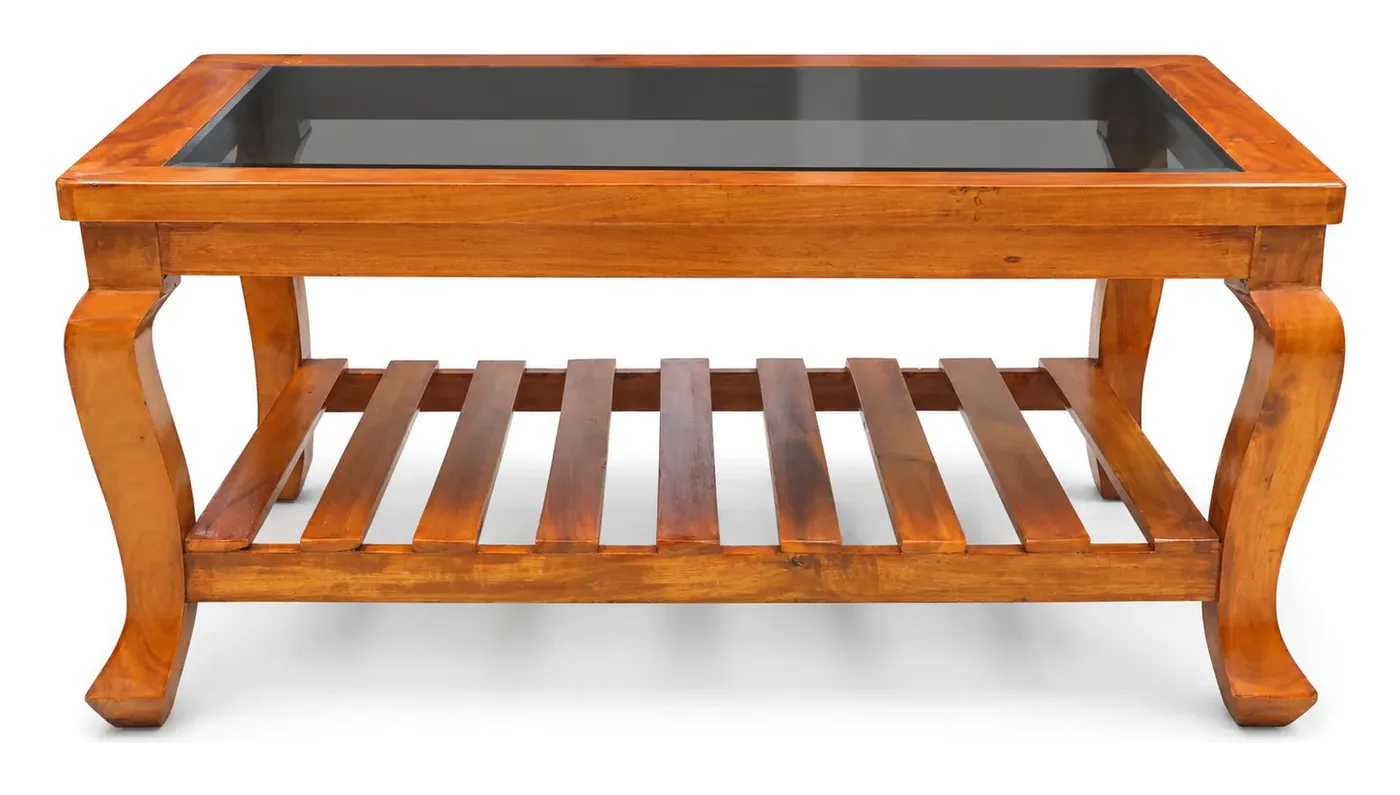 Centre Table, Framed Glass, Curved Legs, photo 3