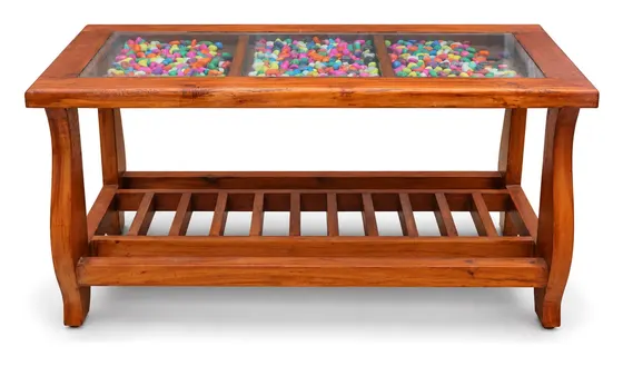 Coffee Table, Pebble Glass Top